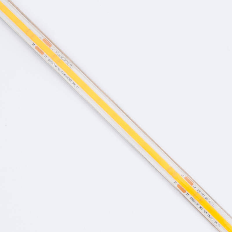 Fita LED Regulável 220V COB Autorrectificada 320 LED/m ROLO 50m 8W/m 720 lm/m Largura 12mm Corte 50cm IP65 CRI90