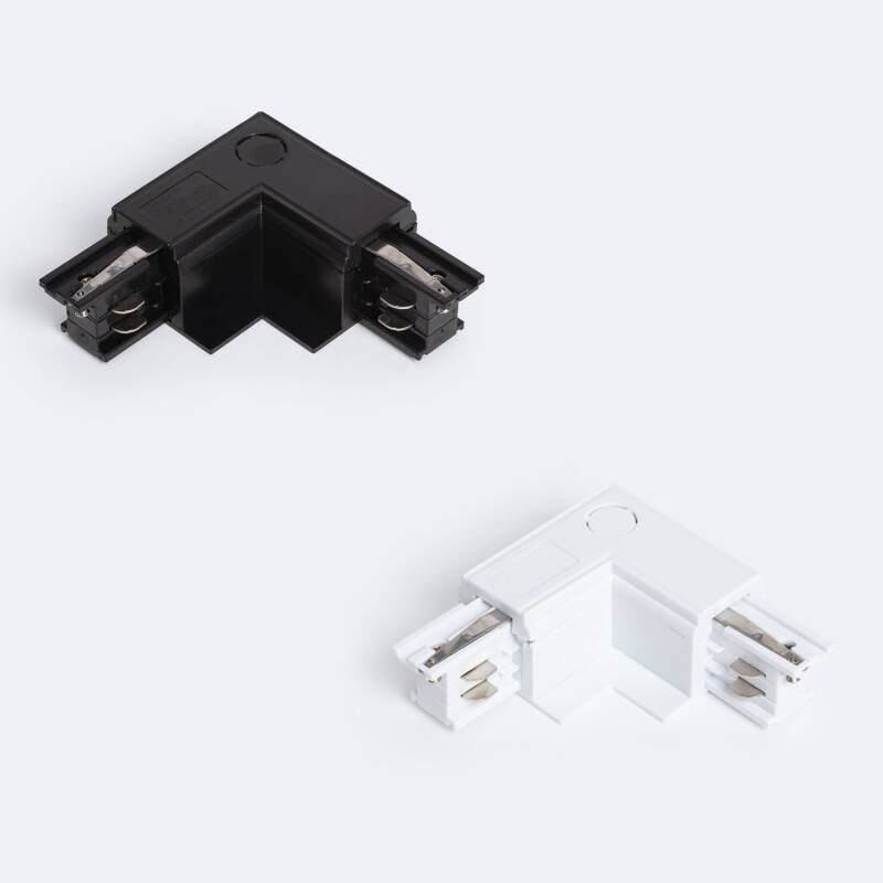 Conector 'Left Side' Tipo L para Calha Trifásico Encastrável Alumínio