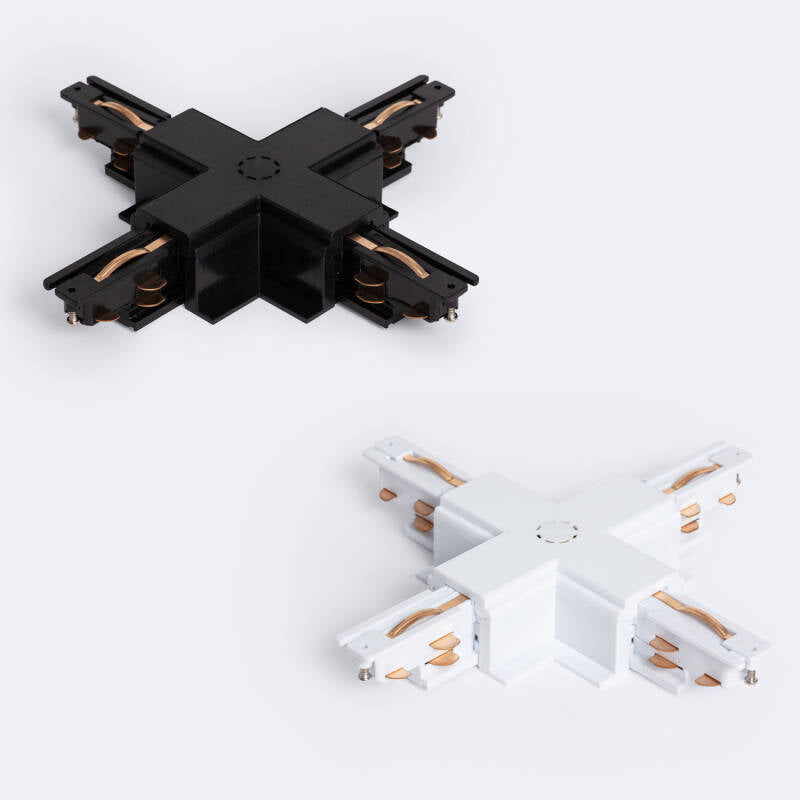 Conector Tipo X para Calha Trifásico DALI Track Encastrável Alumínio