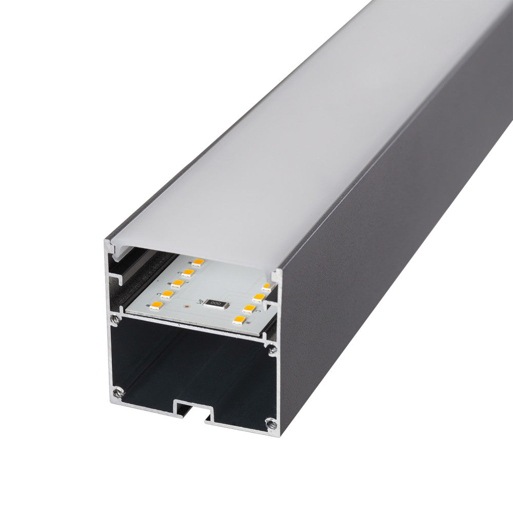 Luminária linear LED conectável de 45 W, 4.500 lm, 180 cm, CCT (temperatura de cor regulável), driver Lifud, de superfície/suspe