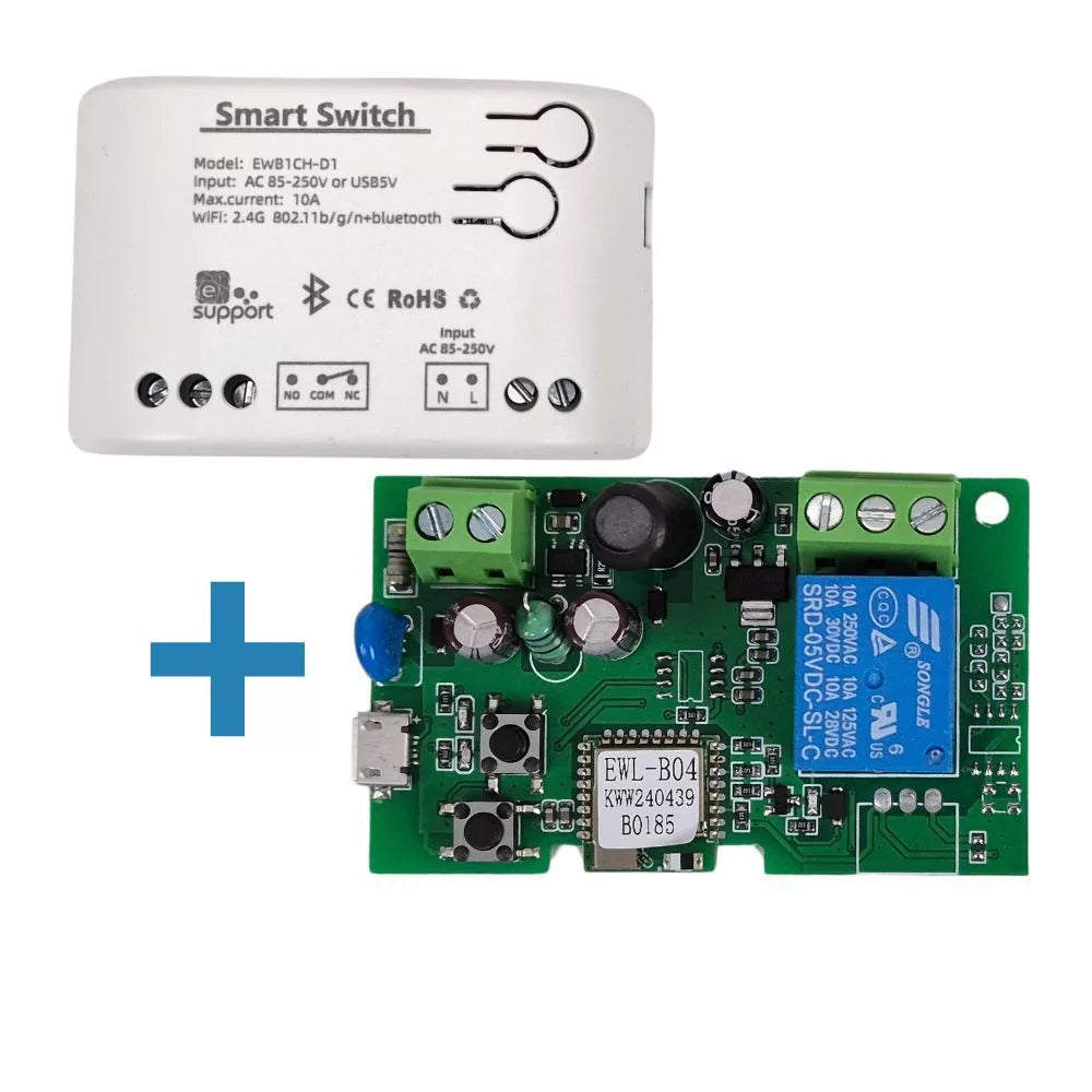 SmartWise 85V-250V AC Wi-Fi + eWeLink-Remote 1-gang smart relay switch, NO/NC, dry contact, momentary switch