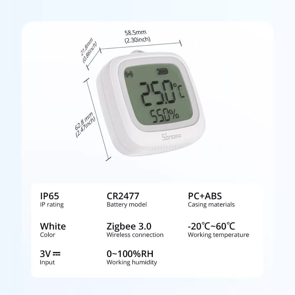 SONOFF SNZB-02WD IP65 Zigbee LCD Smart Temperature Humidity Sensor