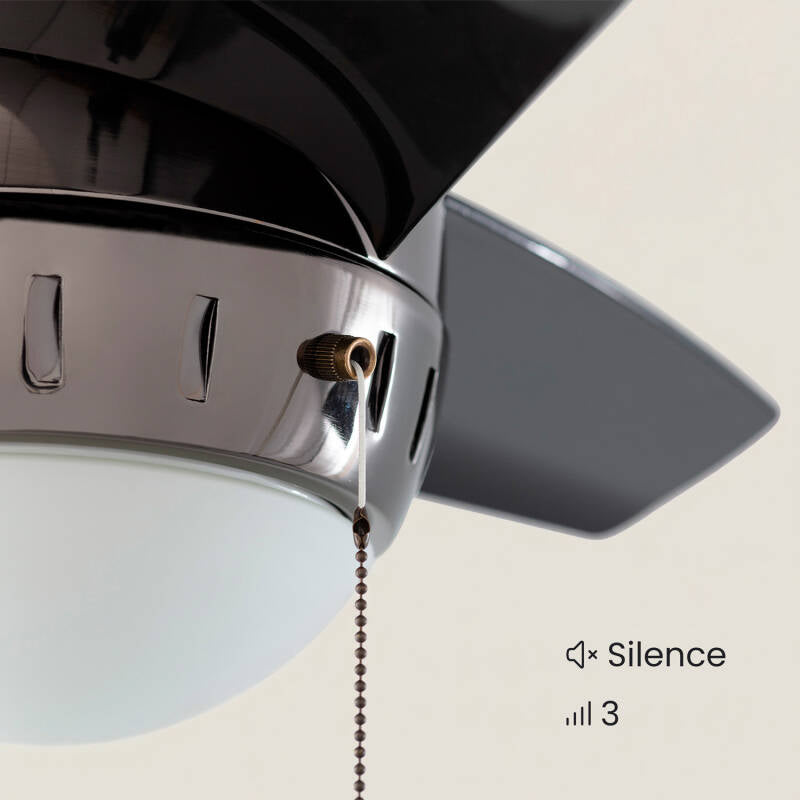 Ventoinha de teto LED preta 66 cm moderna