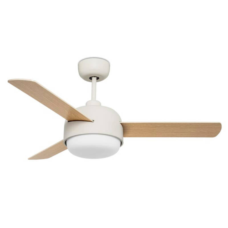 Ventoinha de Teto Silenciosa Klar Bege Lâminas Reversíveis 106.6cm Motor DC LEDS-C4 30-4864-16-F9