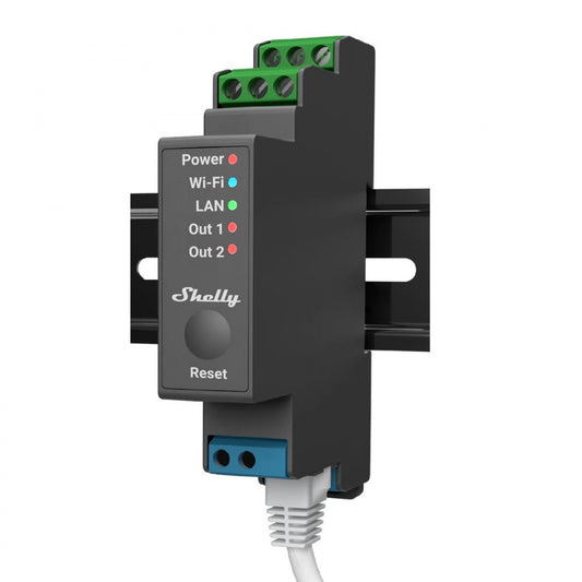 Shelly PRO 2 WiFi + Ethernet, para calha DIN