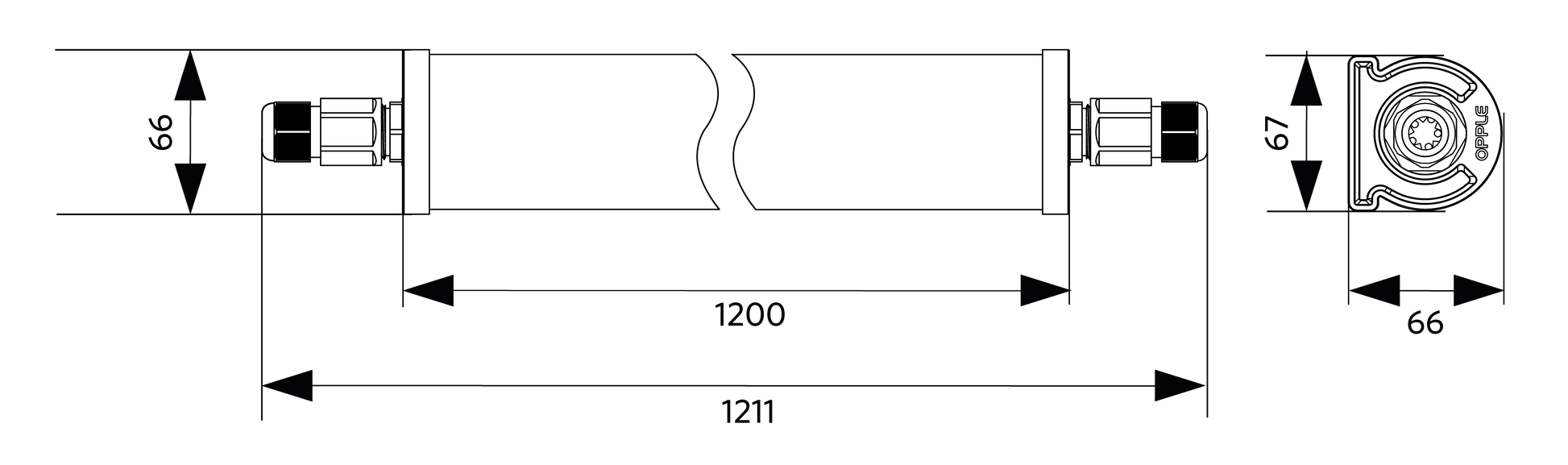 LEDWaterproof-B2 L1200-36W-865