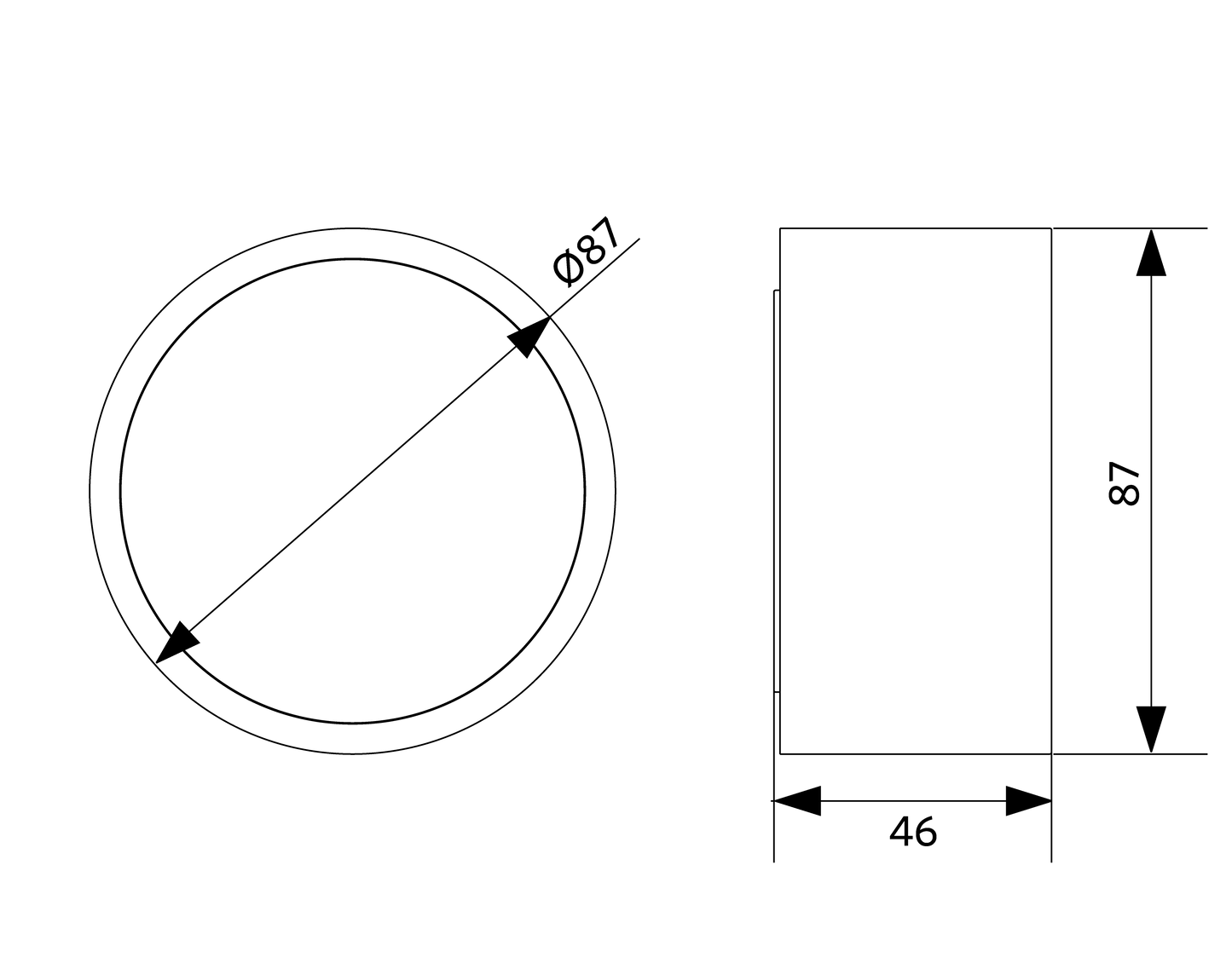 LEDCeilingLu-E Rd87-9W-840-BL