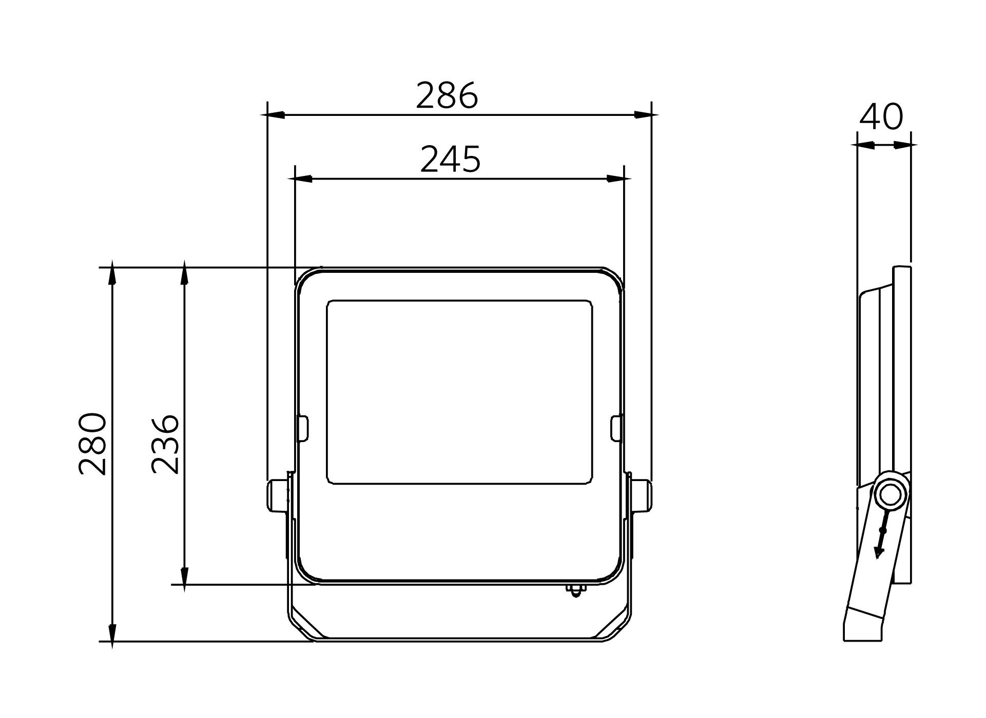 LEDFlood-E3 Re246-70W-840-BL
