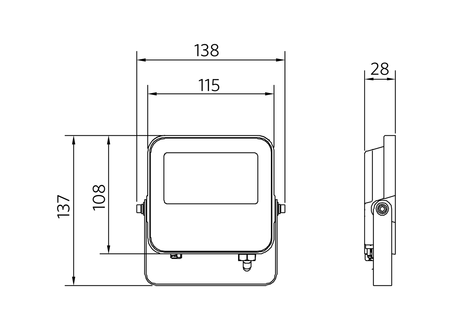 LEDFlood-E3 Re115-20W-840-BL