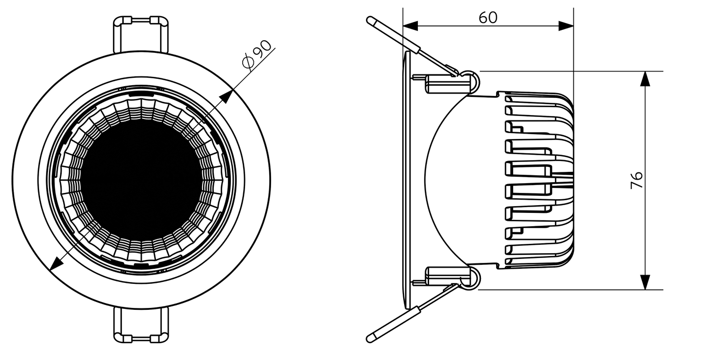 LEDSpotRA HQ2 8W-Dim-3000-40D-WH-IP44