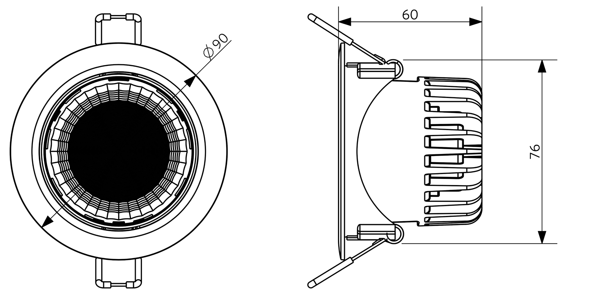 LEDSpotRA HQ2 8W-Dim-3000-40D-WH-IP44