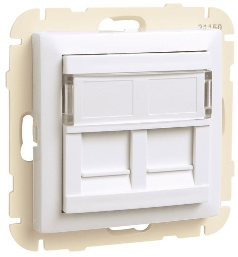 Centro Aro c/ Módulo Duplo p/ Conetores RJ45 90442S Efapel