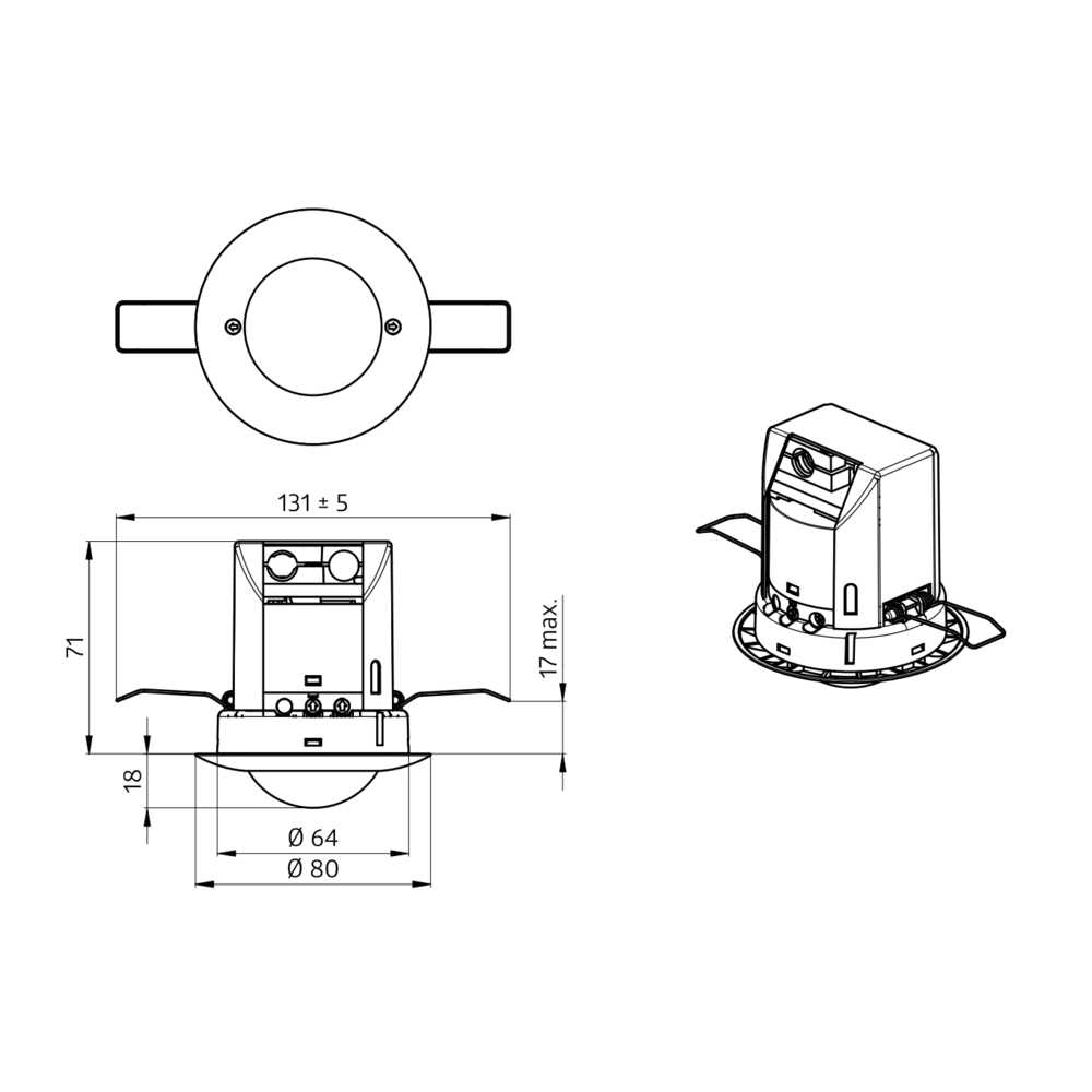 BEG 92197 PD3-1C-FC Detetor de movimento Montagem no tecto