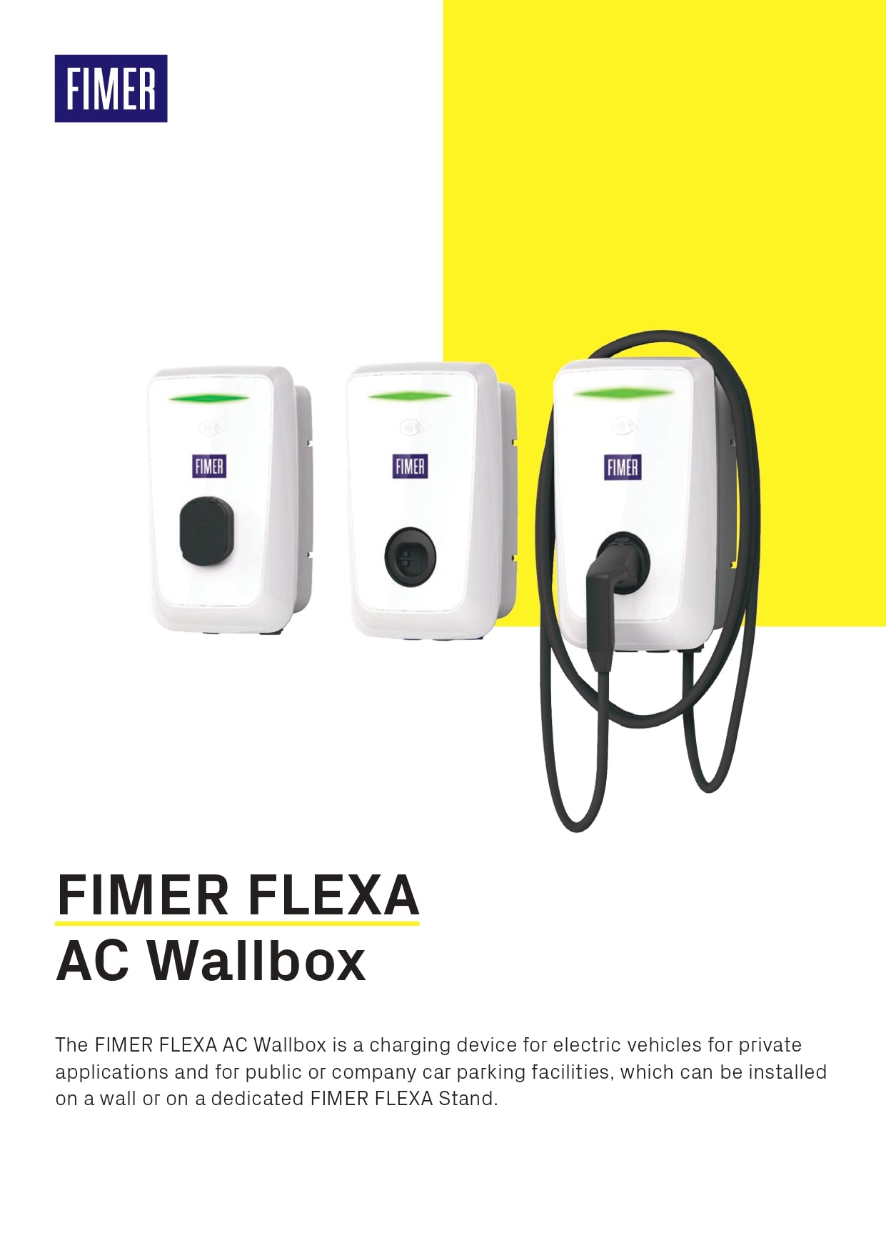 Carregador para carro elétrico (Wallbox) FIMER FLEXA 3.7KW STAND ALONE T2 Socket