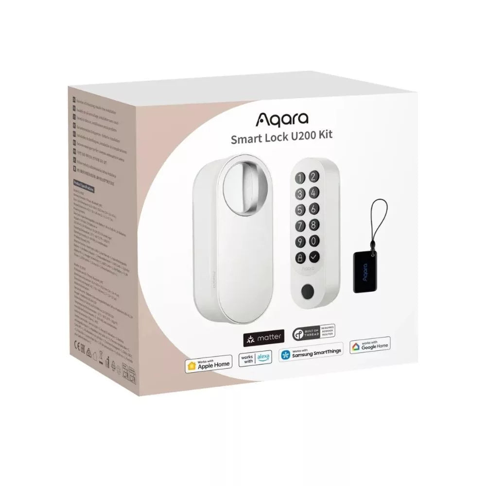 Aqara U200 smart retrofit door lock, Matter compatible, branco