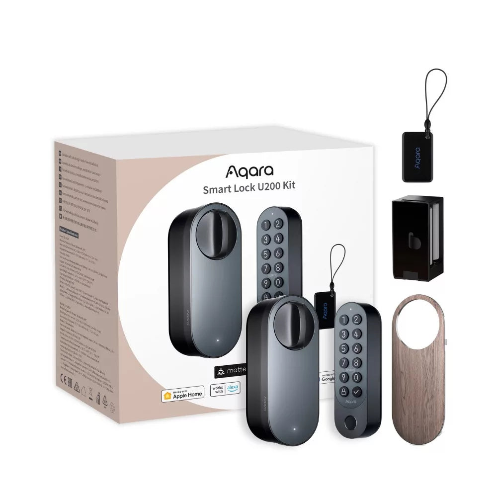 Aqara U200 smart retrofit door lock, Matter compatible, preto