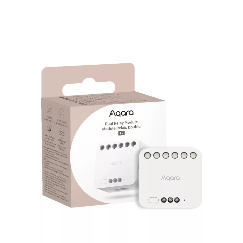 AQARA Dual Relay Module T2 (Com Neutral), com power meter and interlock mode support for roller shutters