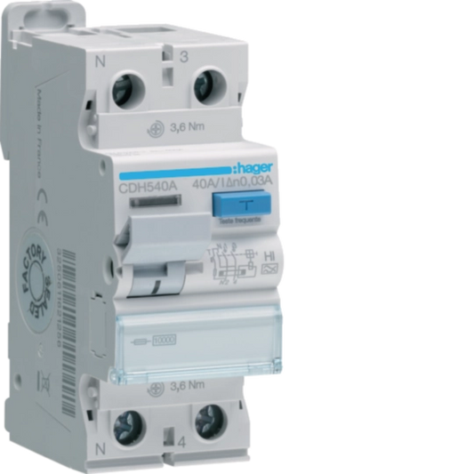 Interruptor Diferencial 1P+N 40A 30 mA tipo A HI 2M- CDH540A