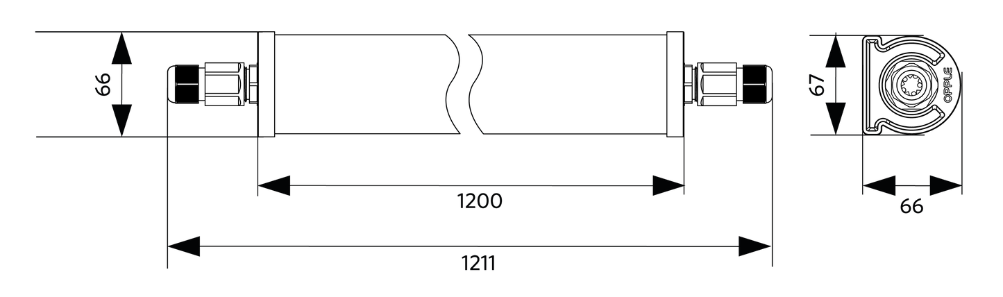 LEDWaterproof-B2 L1200-36W-865