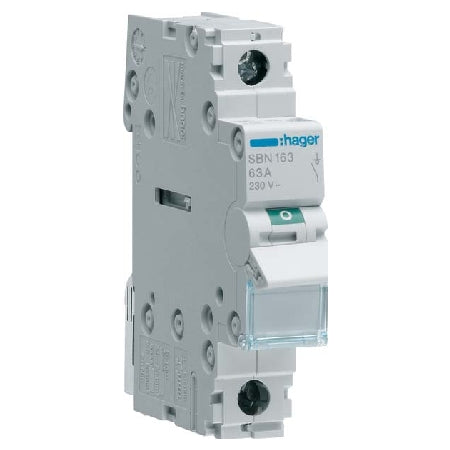 Disjuntor 1P 63A C 3kA MW163 Hager