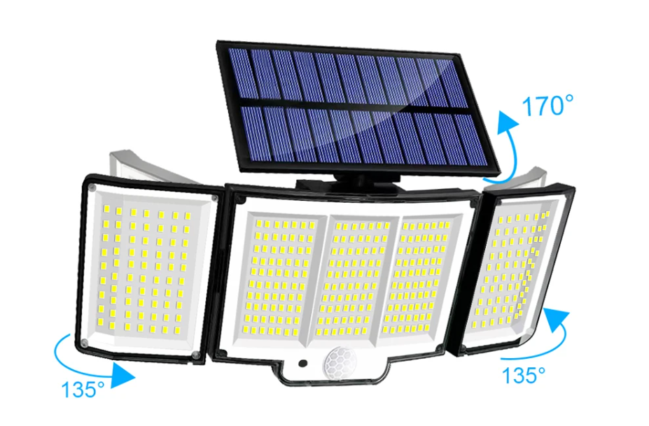 Holofote LeD solar com 348LED e controle remoto