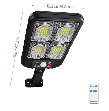 Luz LeD solar com 100LED regulável com controle remoto