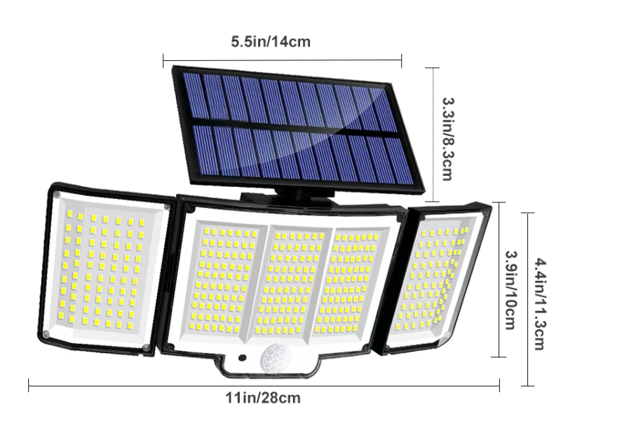 Holofote LeD solar com 348LED e controle remoto