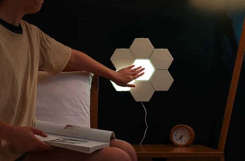 Lâmpada LED de parede Touch hexagona, Helios Touch