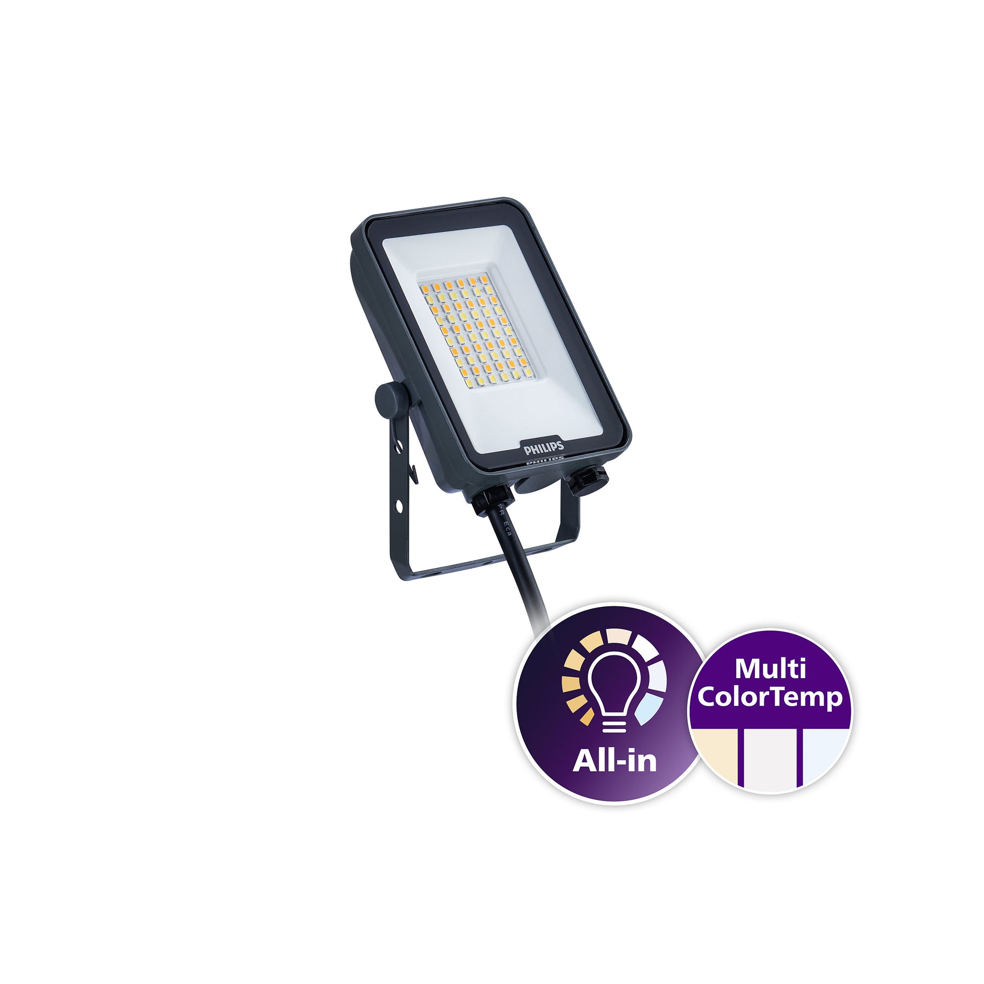 Projetores Ledinaire tudo-em-um, 30 W, 3300 lm, 3600 lm, 3000 K, 4000 K, 6500 K, CRI80, Simétrica, IP65