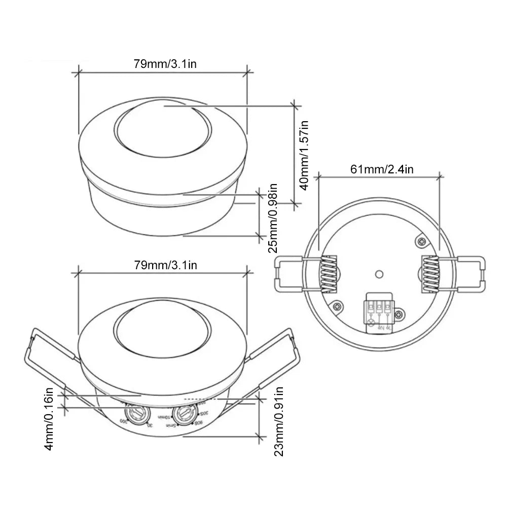 Sensor de Movimento Teto 360º Gaqqee