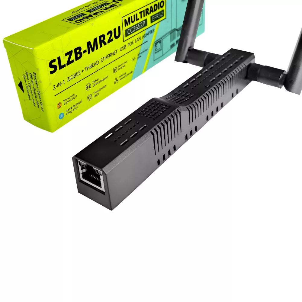 SMLIGHT SLZB-MR2U – Zigbee, Matter over Thread, Ethernet, PoE, USB, Wi-Fi adapter, preto (CC2652P + EFR32MG21)