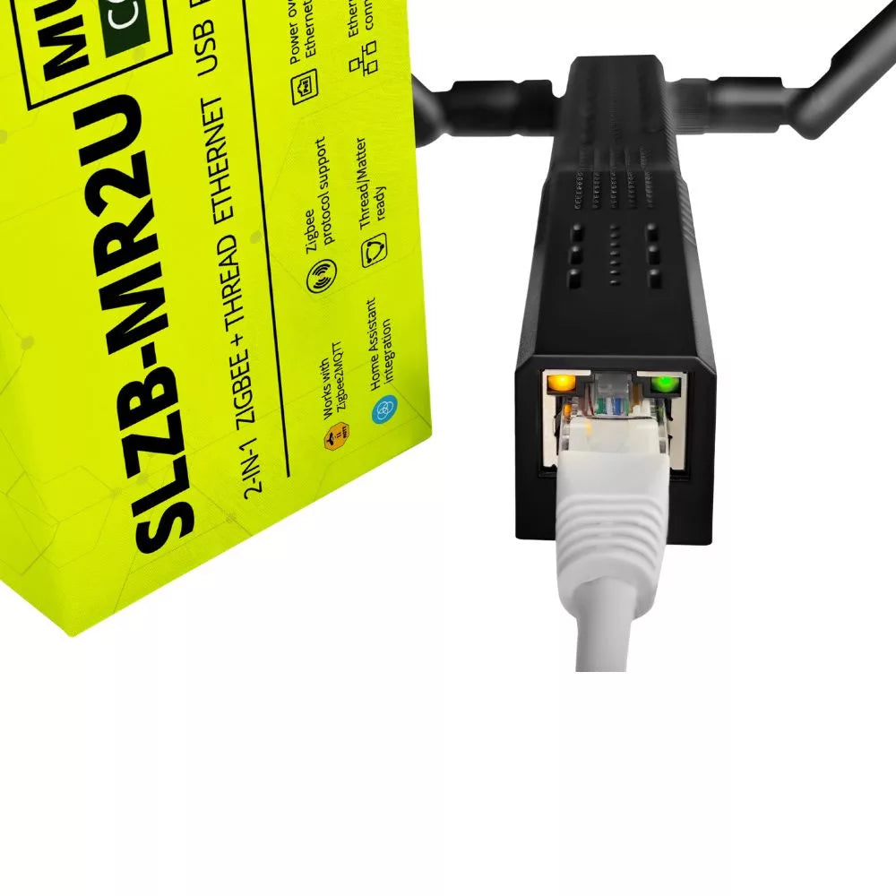 SMLIGHT SLZB-MR2U – Zigbee, Matter over Thread, Ethernet, PoE, USB, Wi-Fi adapter, preto (CC2652P + EFR32MG21)