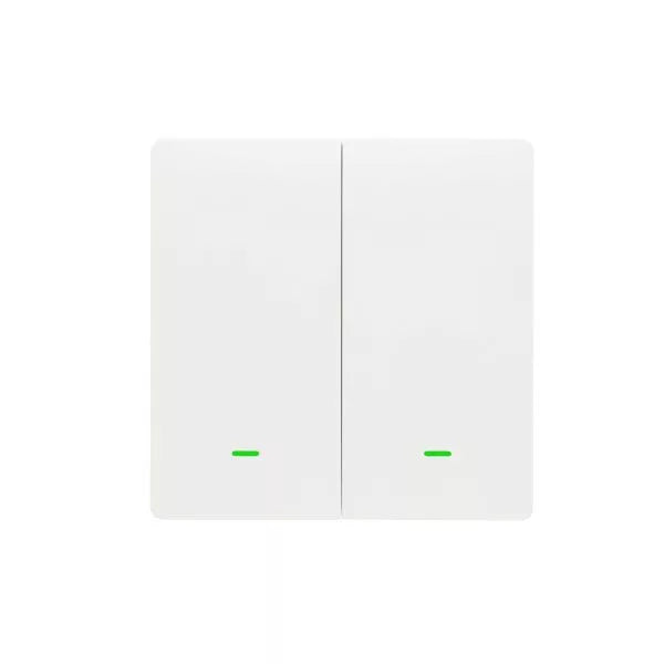 SmartWise B62 UNI Zigbee 3.0 + RF, 2-gang smart parede switch, universial wiring, physical push-button, branco