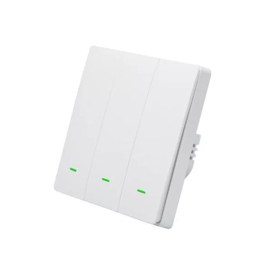 SmartWise B63 UNI Wi-Fi + eWeLink-Remote, 3-gang smart parede switch, universial wiring, physical push-button, branco