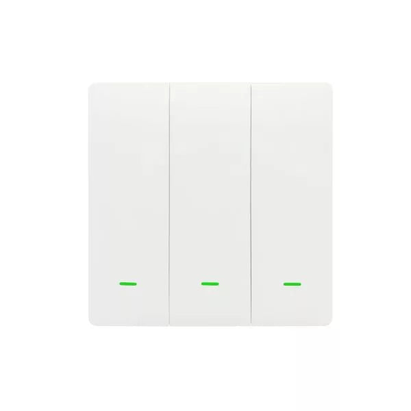 SmartWise B63 UNI Wi-Fi + eWeLink-Remote, 3-gang smart parede switch, universial wiring, physical push-button, branco