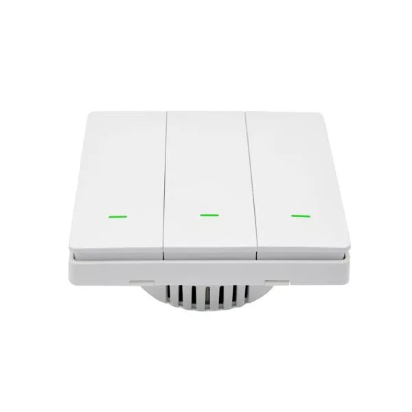 SmartWise B63 UNI Zigbee 3.0 + RF, 3-gang smart parede switch, universial wiring, physical push-button, branco