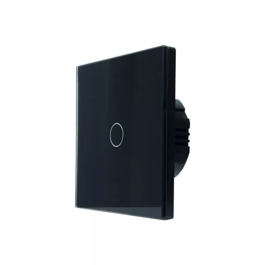 SmartWise T61 UNI Wi-Fi + eWeLink-Remote, 1-gang smart parede switch , universial wiring, preto touch painel.