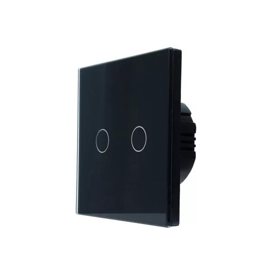 SmartWise T62 UNI Wi-Fi + eWeLink-Remote, 2-gang smart parede switch , universial wiring, preto touch painel
