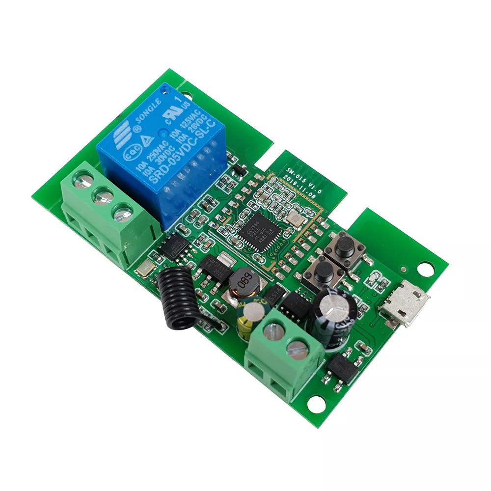 SmartWise 5V-32V 1-gang smart relay switch, com dry contact and momentary switch, Zigbee + RF