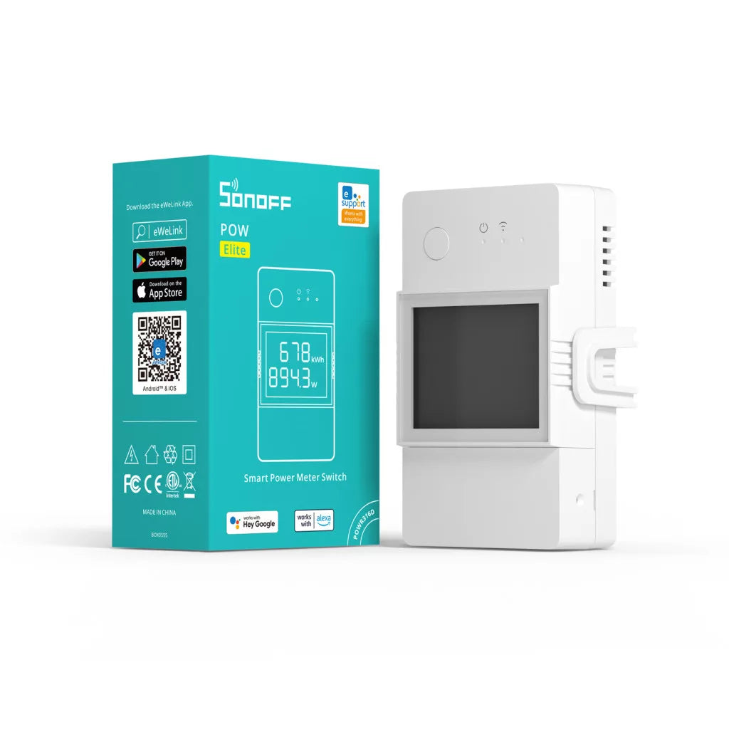 Sonoff POW Elite R3 (20A) WiFi smart relay com power meter and LCD display (POWR320D)