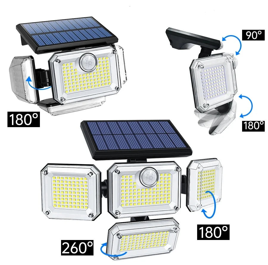 Luz LeD solar com 333LED regulável com controle remoto