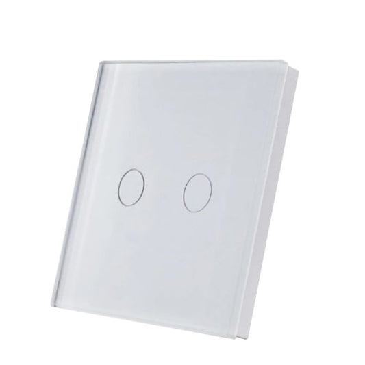 SmartWise parede switch glass touch front painel, branco, 2-button