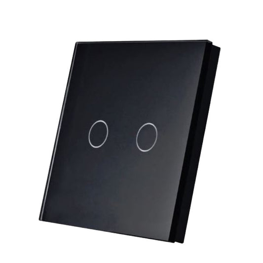 SmartWise parede switch glass touch front painel, preto, 2-button