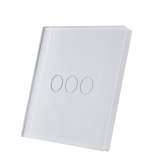 SmartWise parede switch glass touch front painel, branco, 3-button