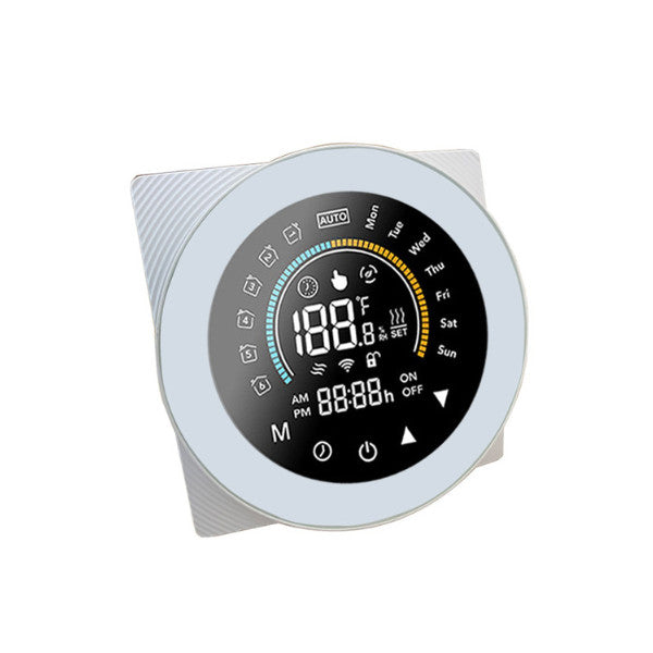 SmartWise WiFi smart thermostat, eWeLink app compatible, Type 'C' (dry contact), branco front painel, colour touch display