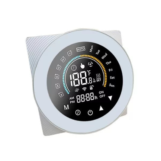 SmartWise WiFi smart thermostat, eWeLink app compatible, Type 'A' (5A), branco front painel, colour touch display