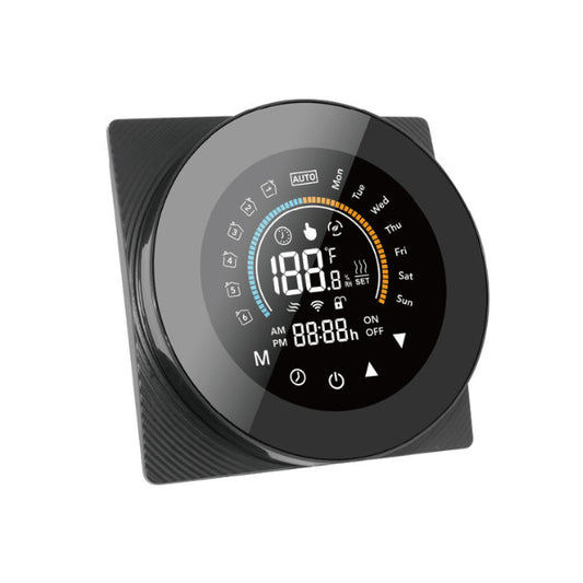 SmartWise WiFi smart thermostat, eWeLink app compatible, Type 'A' (5A), preto front painel, colour touch display