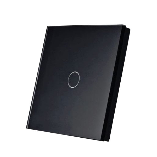 SmartWise parede switch glass touch front painel, preto, 1-button