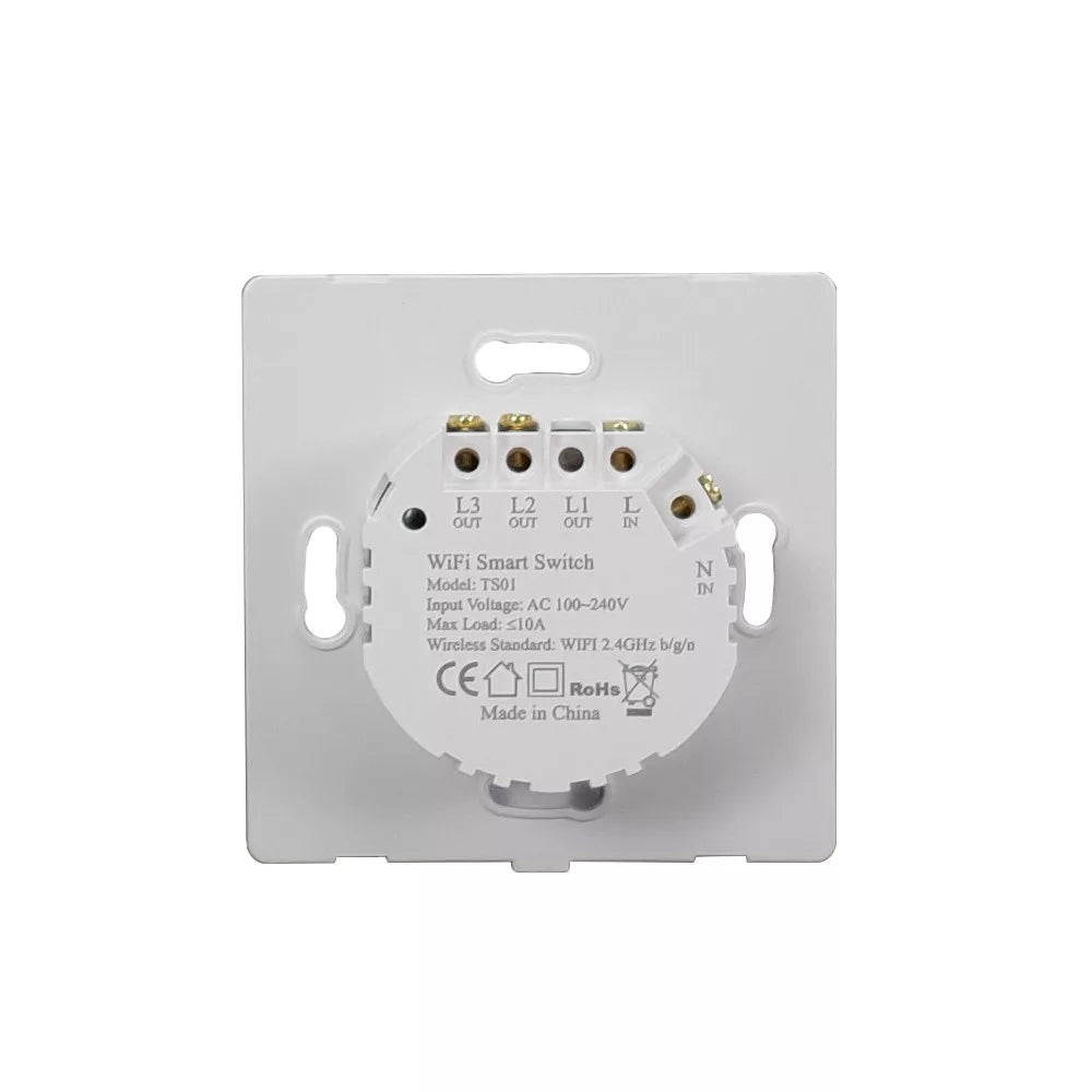 SmartWise T63 UNI Wi-Fi + eWeLink-Remote, 3-gang smart parede switch com universal wiring and touch switch, SEM FRONT PAINEL