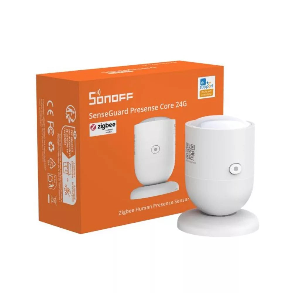 Sonoff SenseGuard Presence Core 24G – presense sensor (24GHz) com light sensor, Zigbee, Bluetooth, branco (SNZB-06P24)